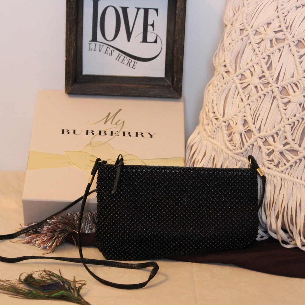 Black Beaded Cross Body